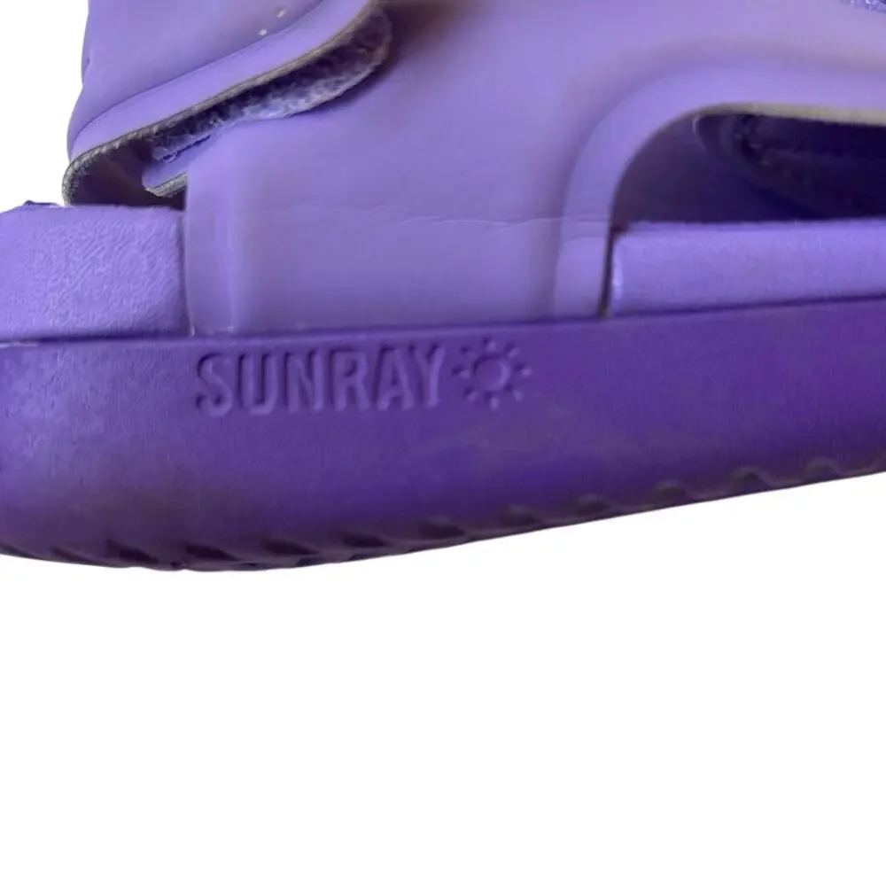 Nike Sunray Adjust 5 Sandals Girls 11C Purple Hook & Loop Water Shoes AJ9076